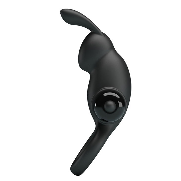 Pretty Love Vibrating Rabbit Cockring - Black