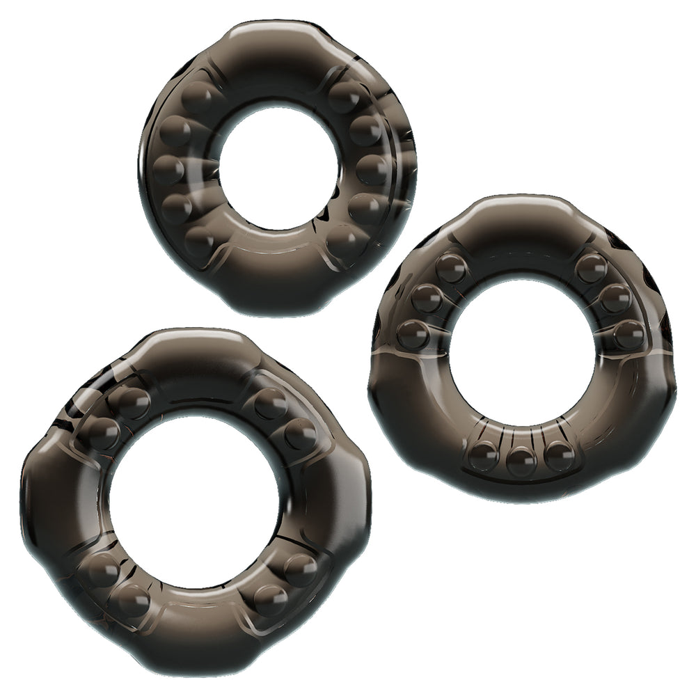 Baile Yvonne Stretchy Cock Ring Set 3pc - Cock Ring - Australia - Sexy Devil