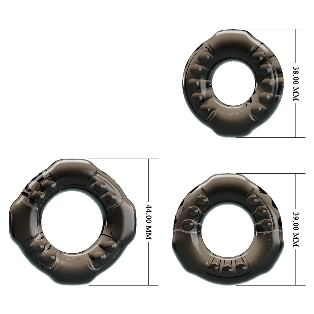 Baile Yvonne Stretchy Cock Ring Set 3pc - Cock Ring - Australia - Sexy Devil