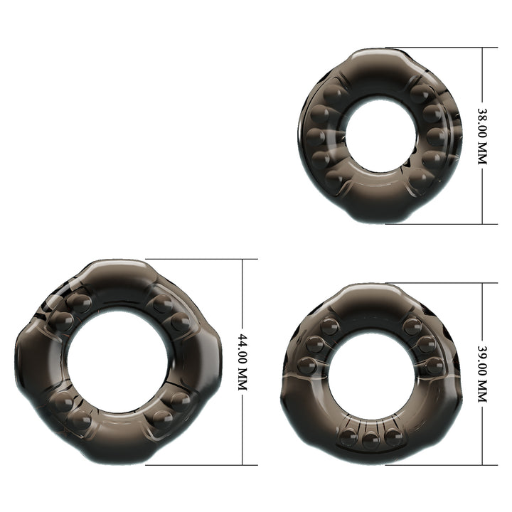Baile Yvonne Stretchy Cock Ring Set 3pc - Cock Ring - Australia - Sexy Devil