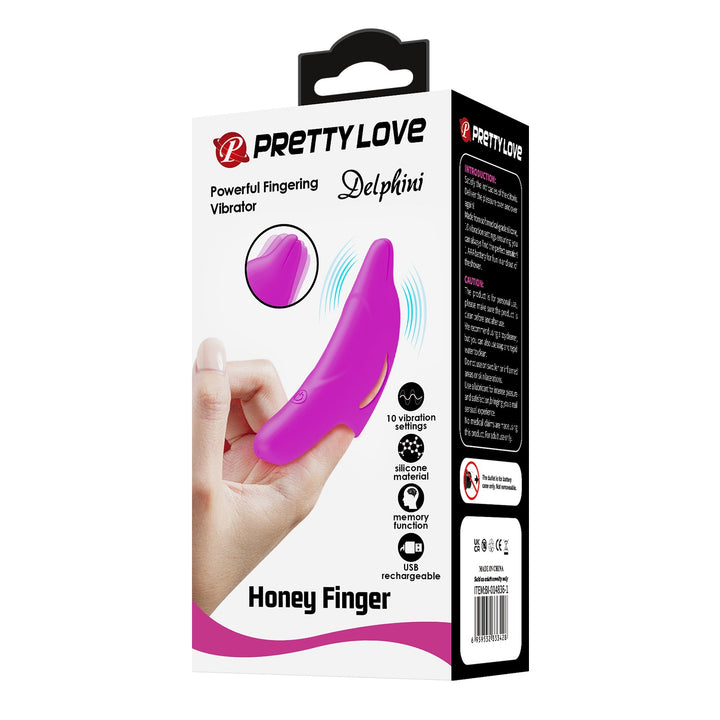 Pretty Love Delphini Honey Finger Vibrator - Purple