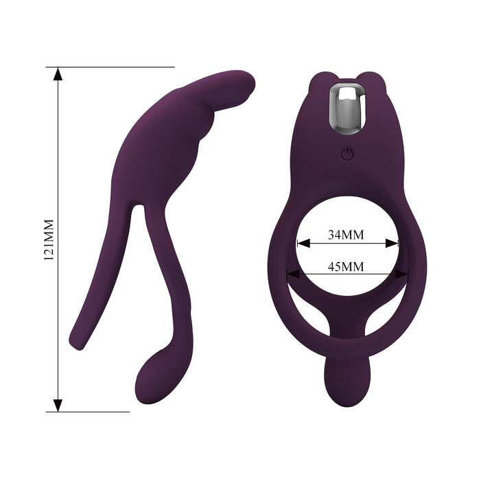 Pretty Love Seth Rechargeable Vibrating Cock & Ball Silicone Cock Ring