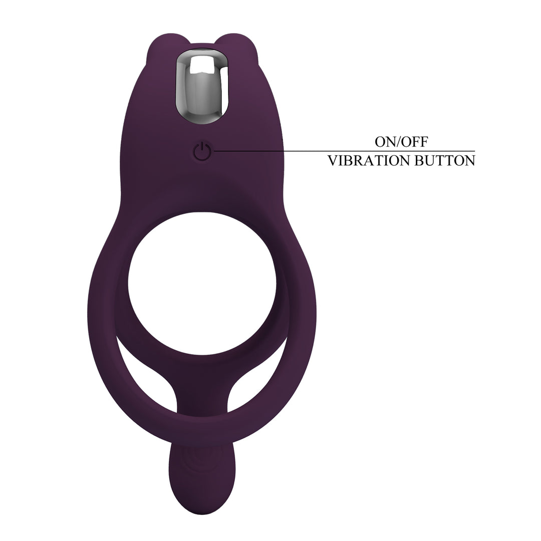 Pretty Love Seth Rechargeable Vibrating Cock & Ball Silicone Cock Ring