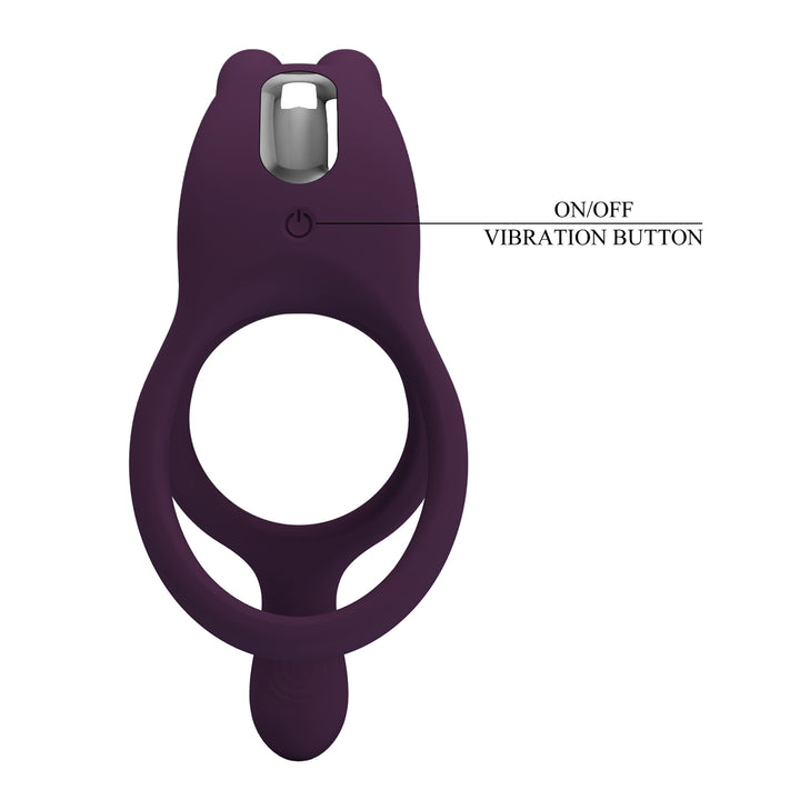 Pretty Love Seth Rechargeable Vibrating Cock & Ball Silicone Cock Ring