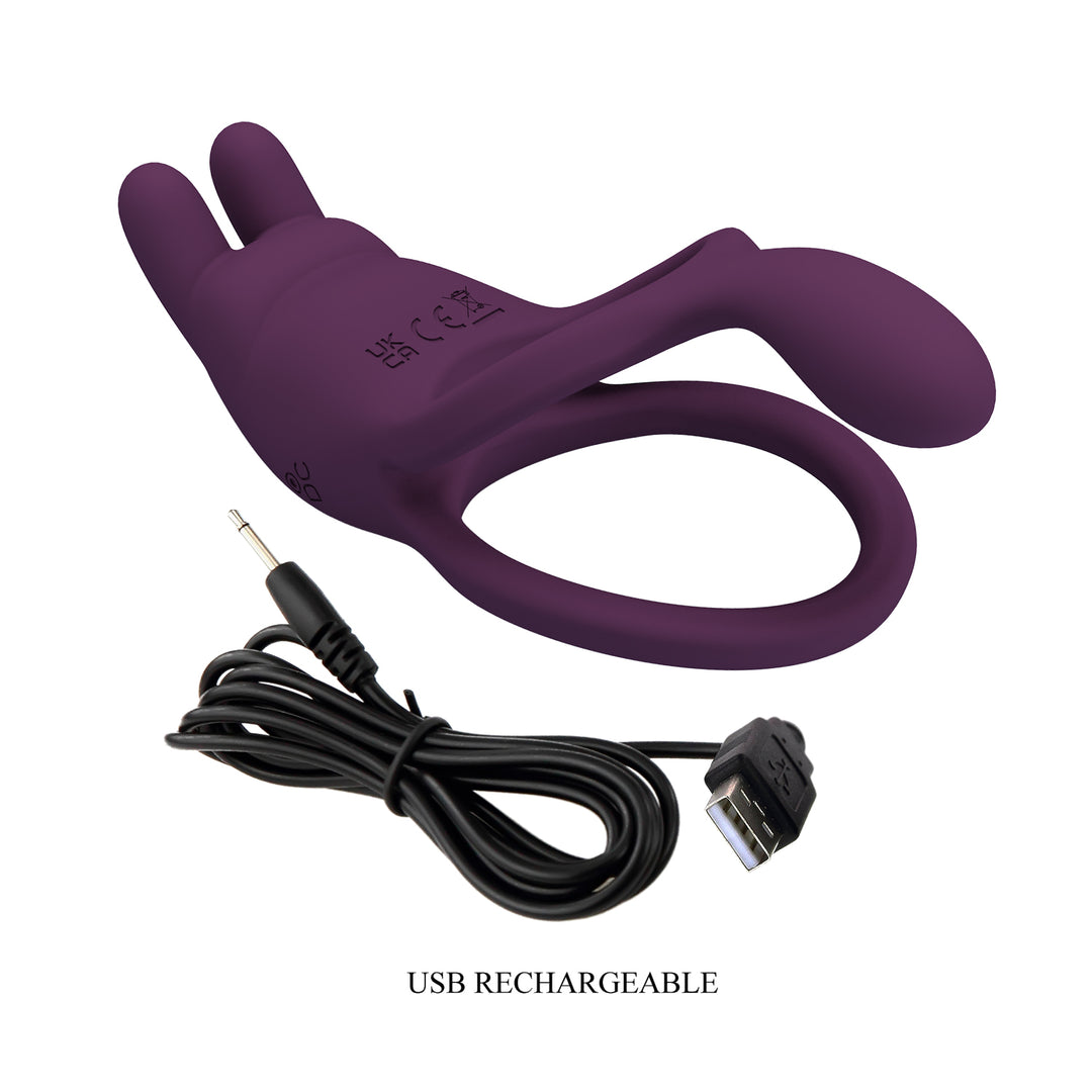 Pretty Love Seth Rechargeable Vibrating Cock & Ball Silicone Cock Ring