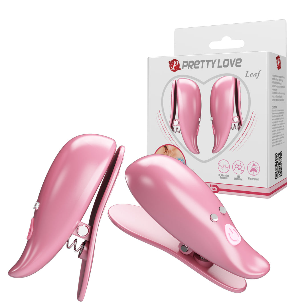 Pretty Love Leaf Vibrating Rechargeable Nipple Clamps