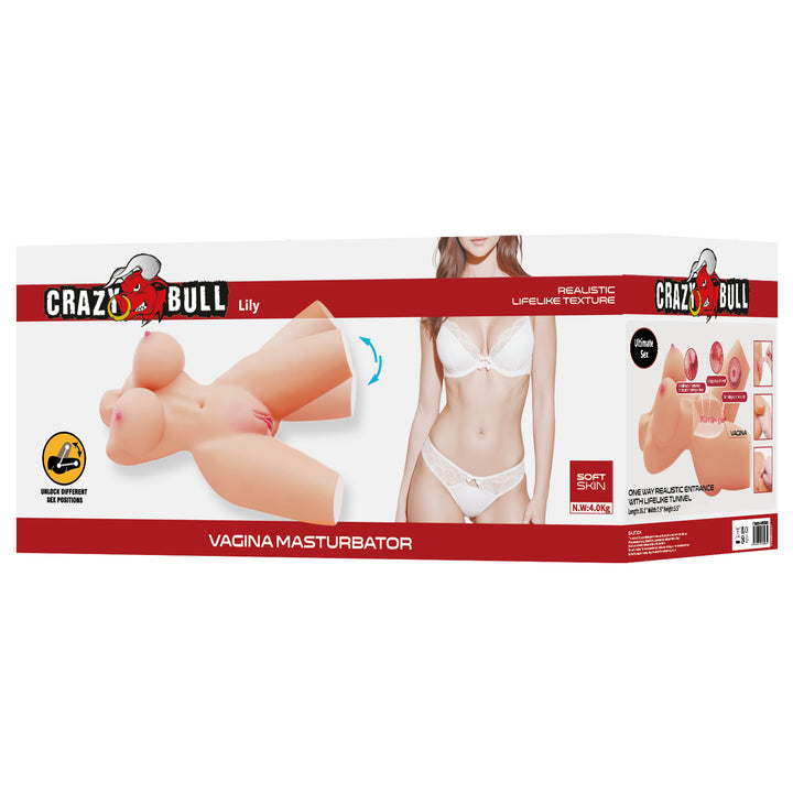 Crazy Bull Lily Realistic Vaginal & Anal Posable Thighs Body Masturbator 4kg