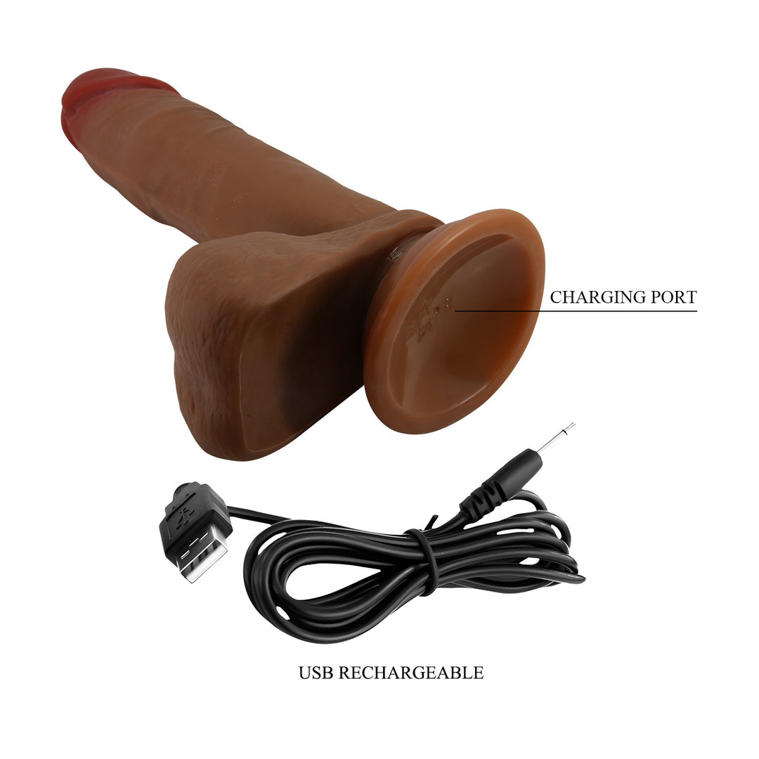 Beautiful Encounter Abel 7.5" Thrusting & Rotating Rechargeable Vibrating Dildo - Thrusting Vibrator - Australia - Sexy Devil