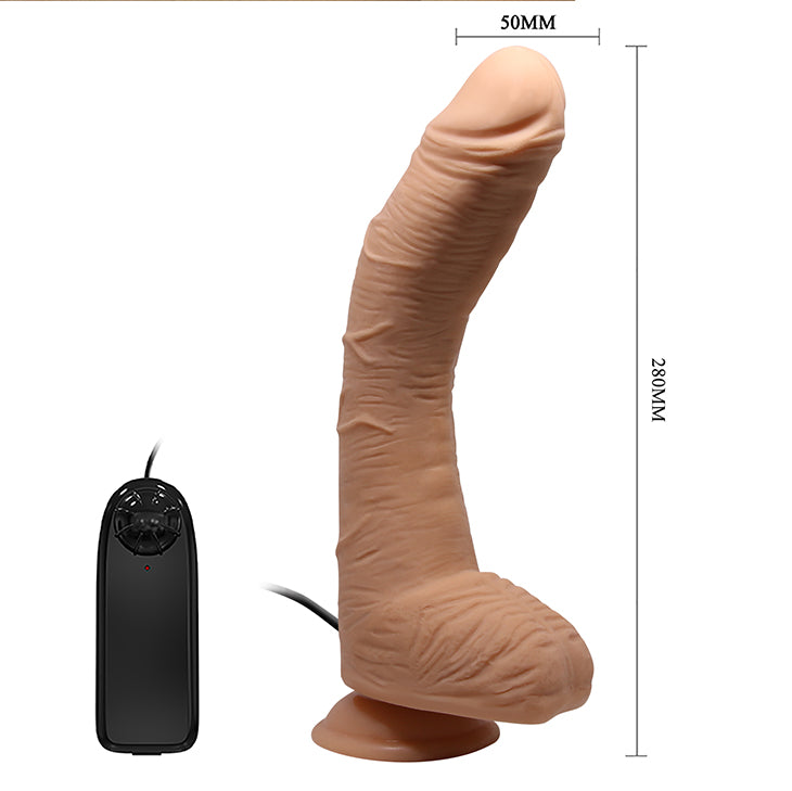 Beautiful Encounter Alex 11" Realistic Curved Vibrating Dildo