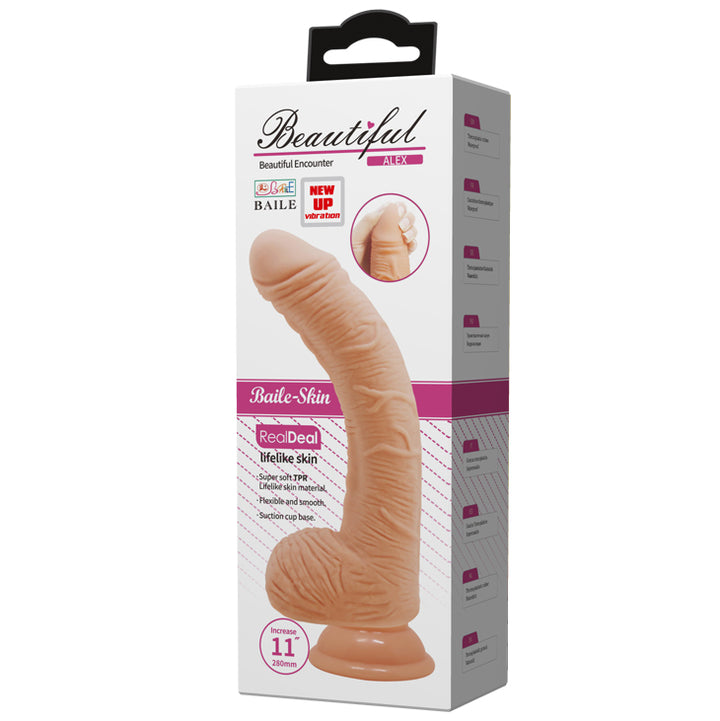 Beautiful Encounter Alex 11" Realistic Curved Vibrating Dildo