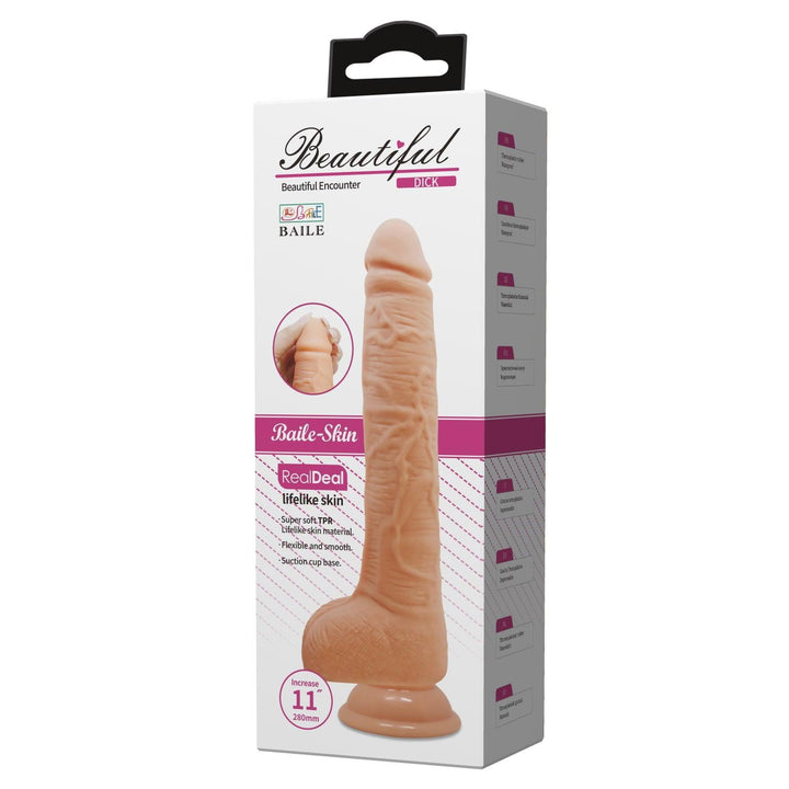 Beautiful Encounter by Baile 11" Dildo with Balls Dick - Light