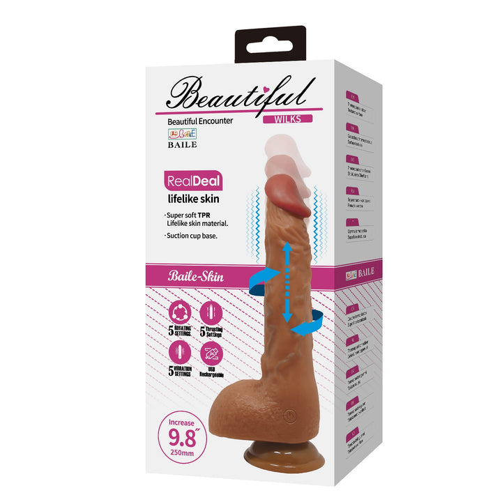 Beautiful Encounter Wilks Rechargeable 9.8" Thrusting & Rotating Vibrating Dildo