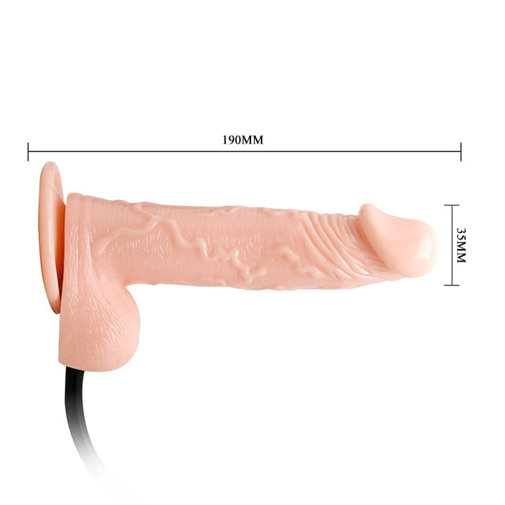 Baile Inflatable Manual Inflation 7.5'' Dildo with Suction - Light