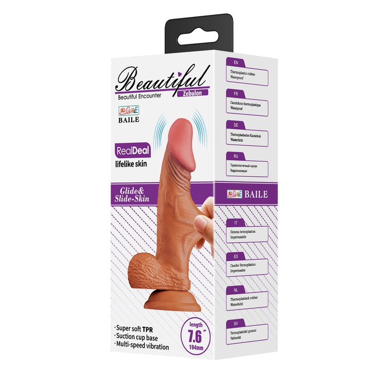 Beautiful Encounter Zebulon 7.6" Realistic Vibrating Dildo