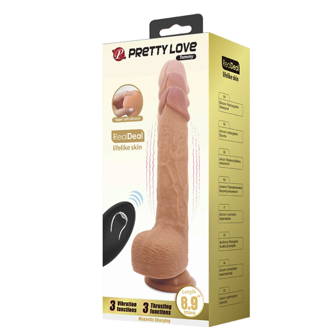 Pretty Love Tommy  8.9" Thrusting & Vibrating Dildo with Remote Control