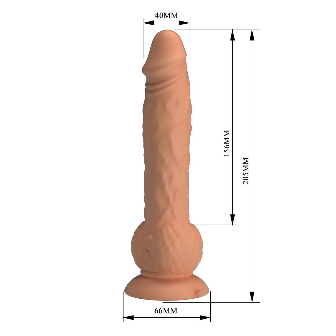 Pretty Love Eren 8.1" Thrusting & Vibrating Silicone Dildo