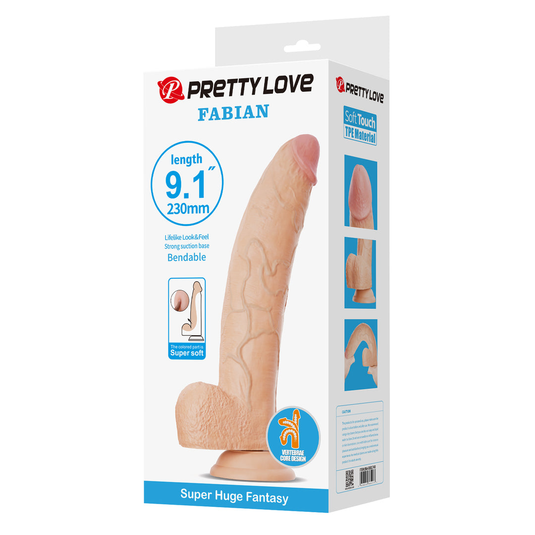 Pretty Love Fabian 9.1" Soft Touch Realistic Dildo