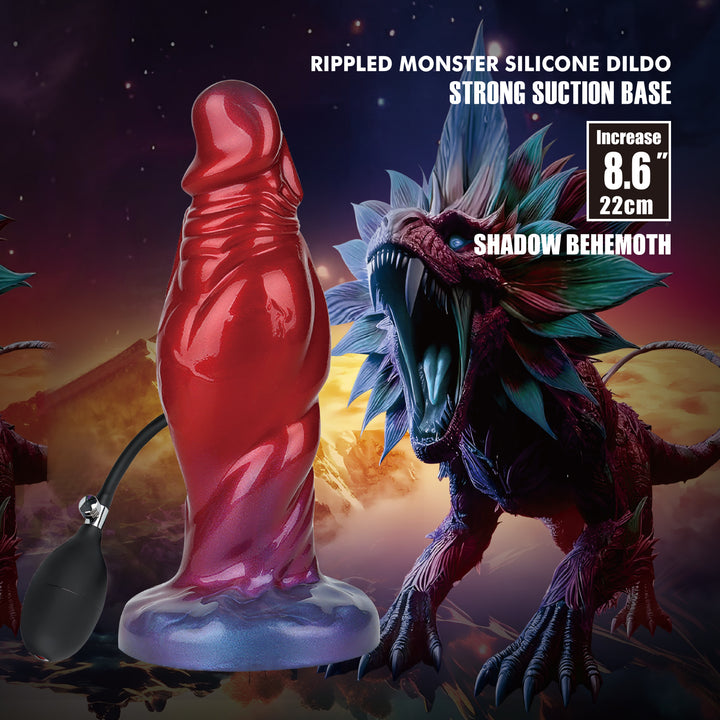 Pretty Love Power Monsters Shadow Behemoth 8.6" Rippled Inflatable Dildo