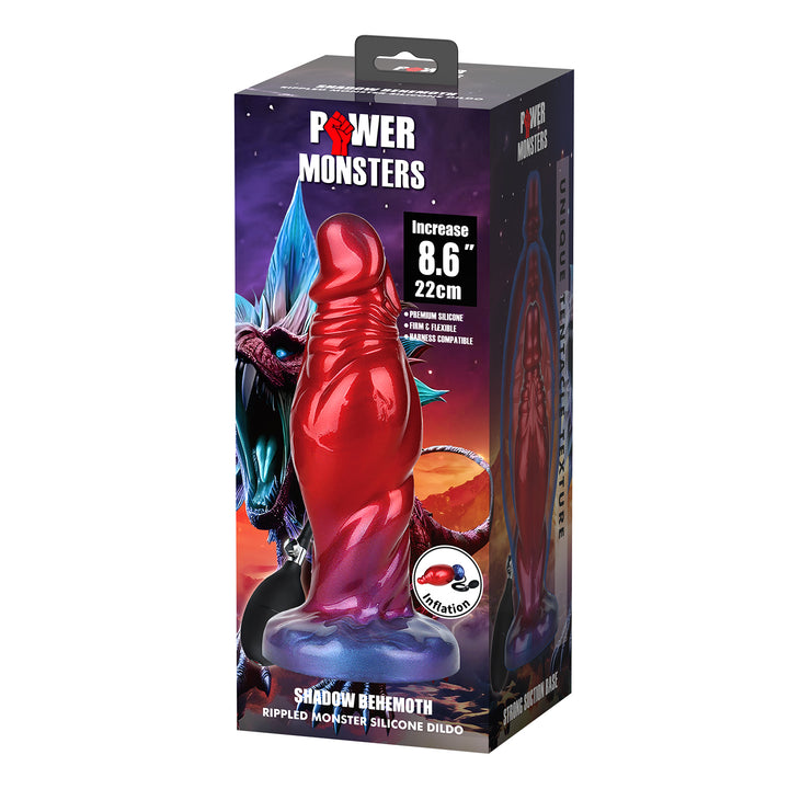 Pretty Love Power Monsters Shadow Behemoth 8.6" Rippled Inflatable Dildo