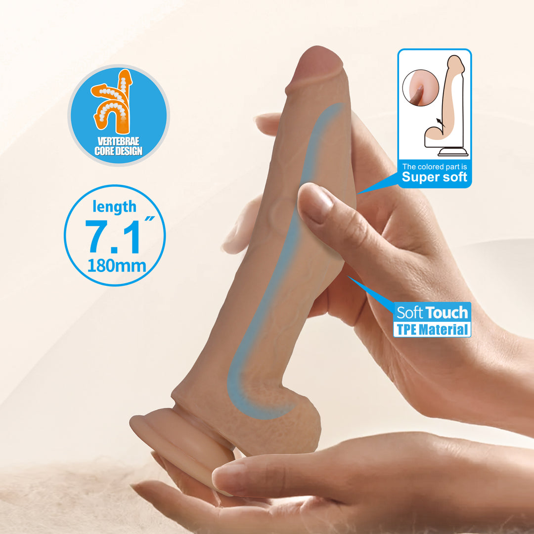 Pretty Love Ercument 7.1" Soft Touch Sliding Skin Dildo