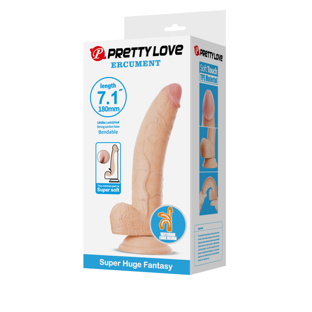 Pretty Love Ercument 7.1" Soft Touch Sliding Skin Dildo