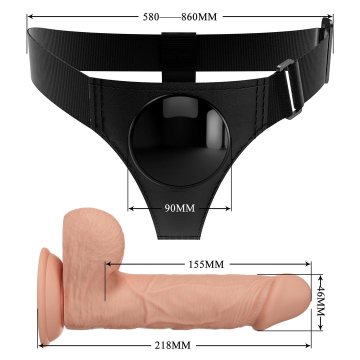 Pretty Love Jerry Universal Strap-On Harness with 7.6" Dildo - Strap On - Australia - Sexy Devil