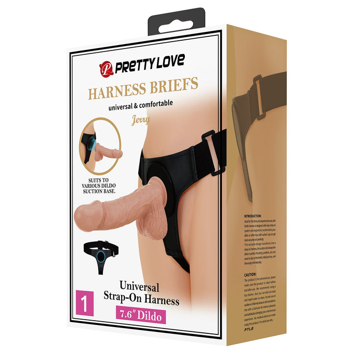 Pretty Love Jerry Universal Strap-On Harness with 7.6" Dildo - Strap On - Australia - Sexy Devil