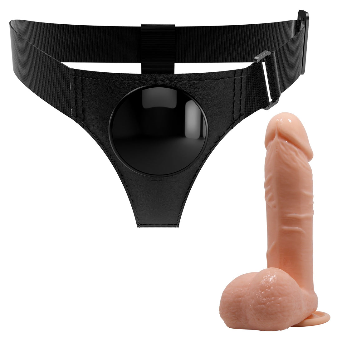 Pretty Love Tom Universal Strap-On Harness with 7.4" Dildo