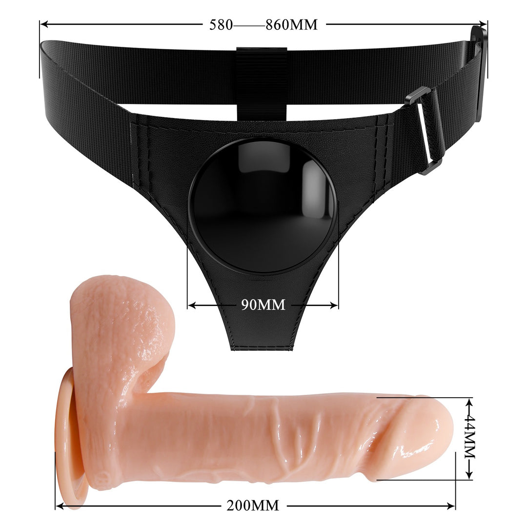 Pretty Love Tom Universal Strap-On Harness with 7.4" Dildo