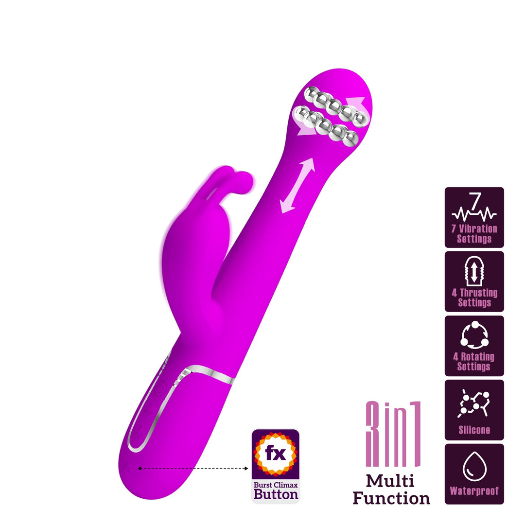 Pretty Love Twinkled Tenderness Thrusting & Rotating Rabbit Vibrator - Dejon