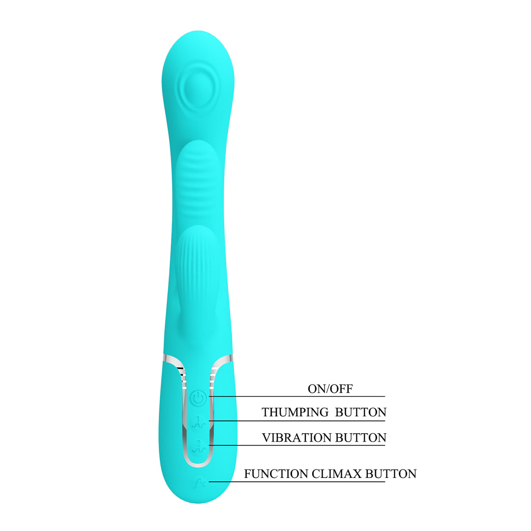 Pretty Love Twinkled Tenderness Thumping & Licking Rabbit Vibrator - Shania