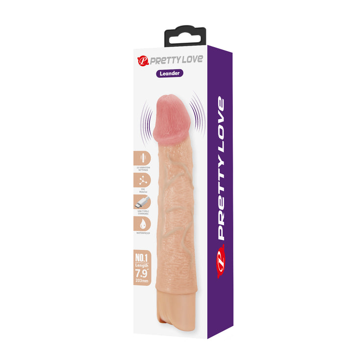Pretty Love Leander 7.9" Realistic Rechargeable Vibrator