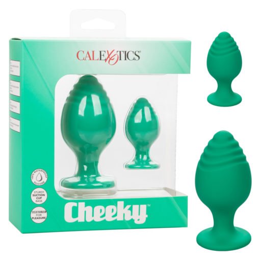 CalExotics Cheeky 2pc Textured Butt Plugs - Green