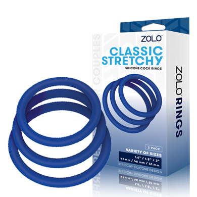 Zolo Classic Stretchy Silicone Cock Rings 3pk