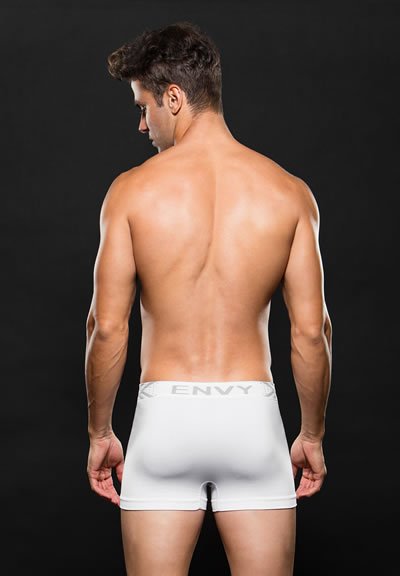 Envy E063-WHT Seamless Boxer with Logo - L/XL - White