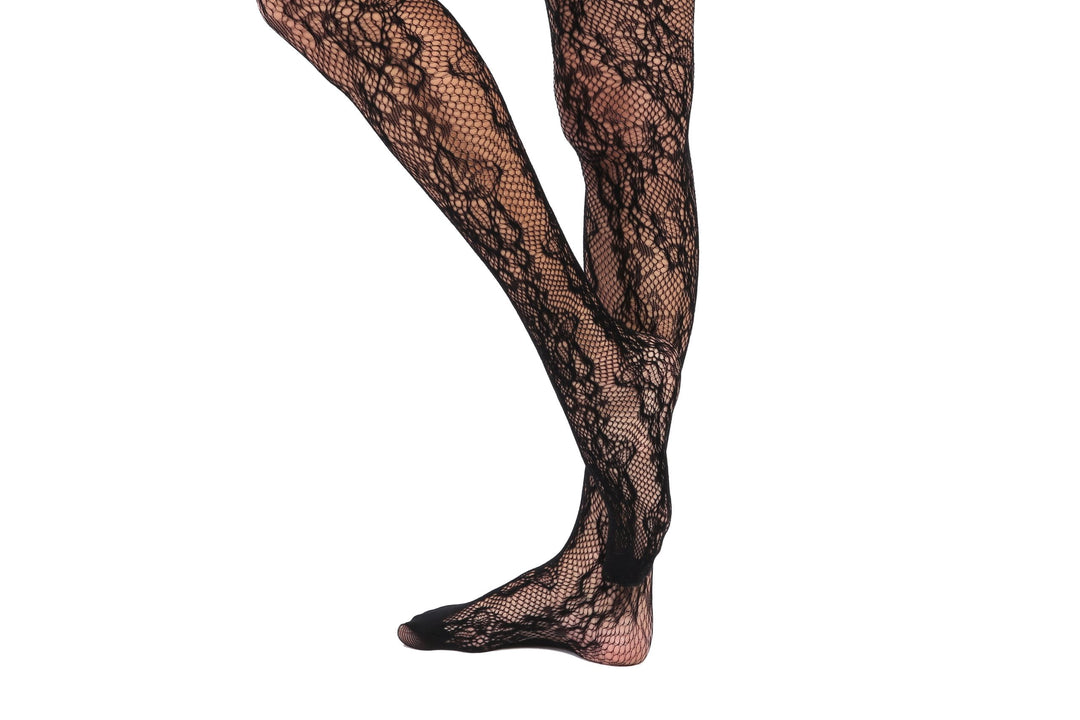 Sexy Lingerie 4264 High Stretch Fish Net Body Stocking with Stockings - OS - Black