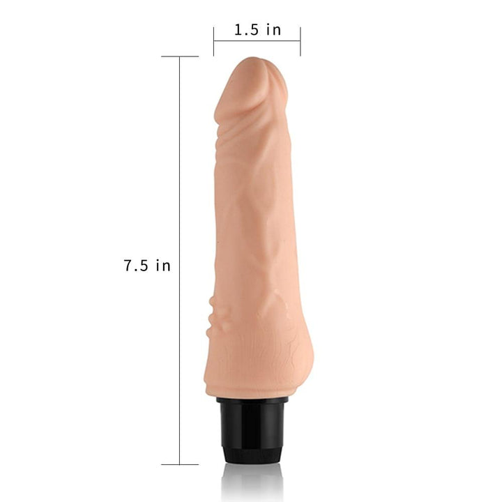 Lovetoy 7.5'' Xtreme Real Feel Cyberskin Dildo Vibrator - Light