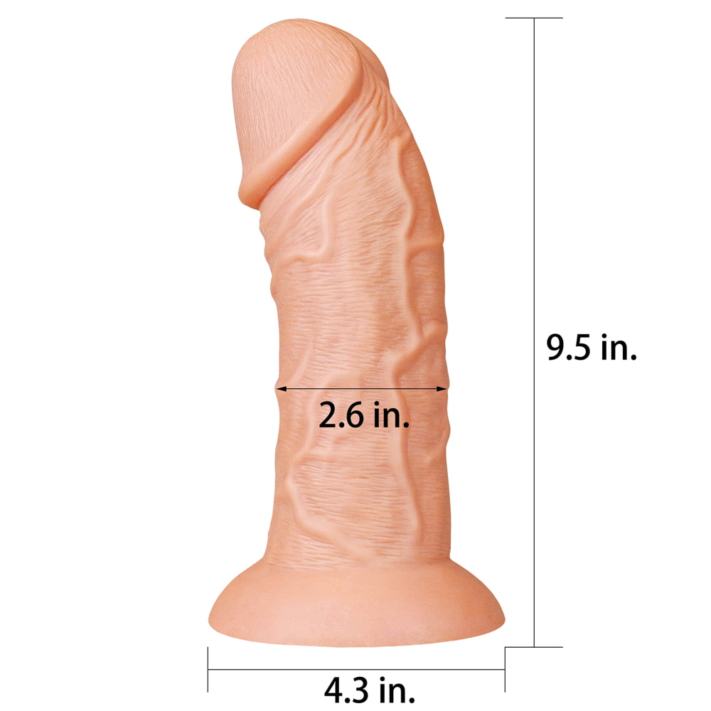 Lovetoy 8.5''Curved Realistic Dildo Suction Cup- Flesh