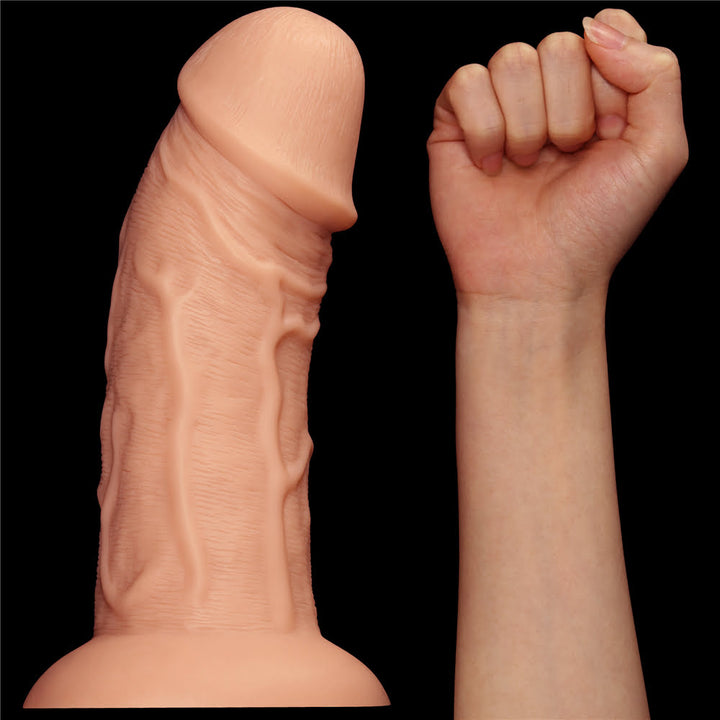 Lovetoy 8.5''Curved Realistic Dildo Suction Cup- Flesh