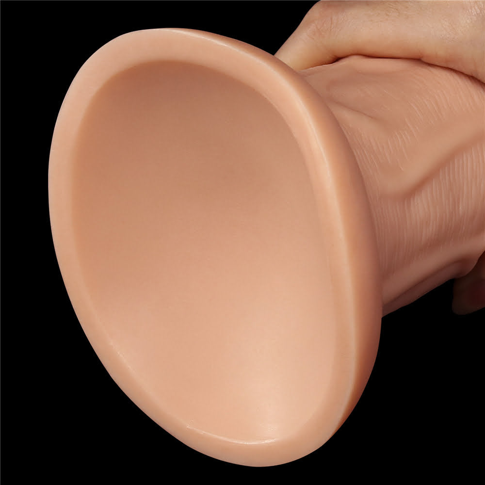 Lovetoy 8.5''Curved Realistic Dildo Suction Cup- Flesh