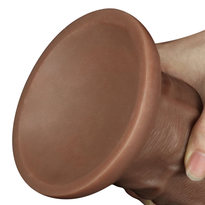 Lovetoy 10.5'' Realistic Chubby Dildo Suction Cup - Brown