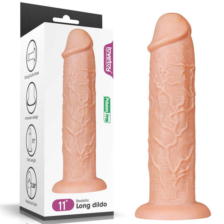 King Sized 11'' Realistic Long Dildo Suction Cup