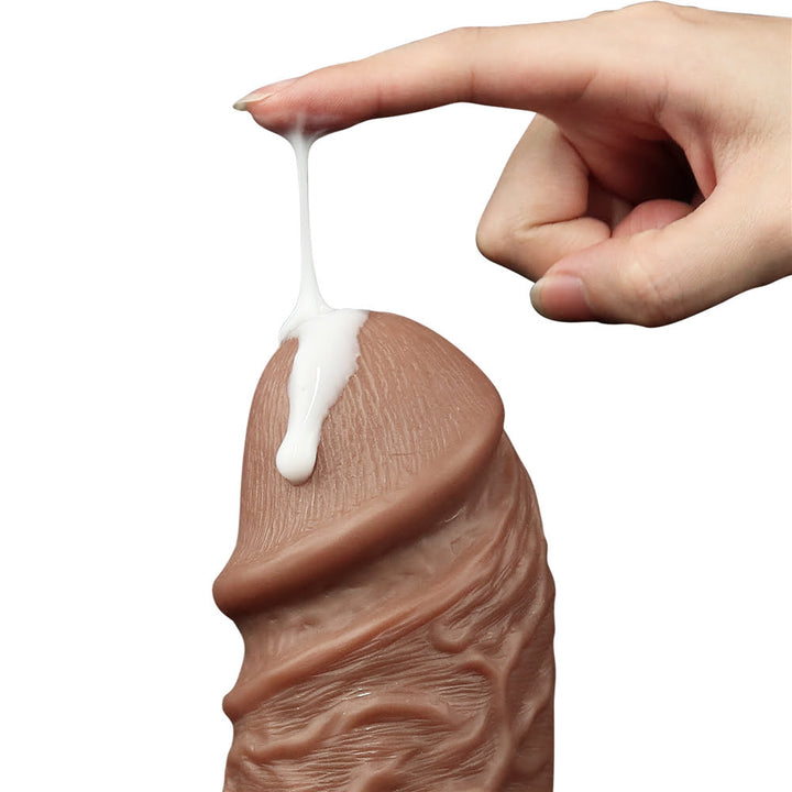 Lovetoy 10.5 Chubby Vibrating Realistic Dildo Suctio Cup - Brown