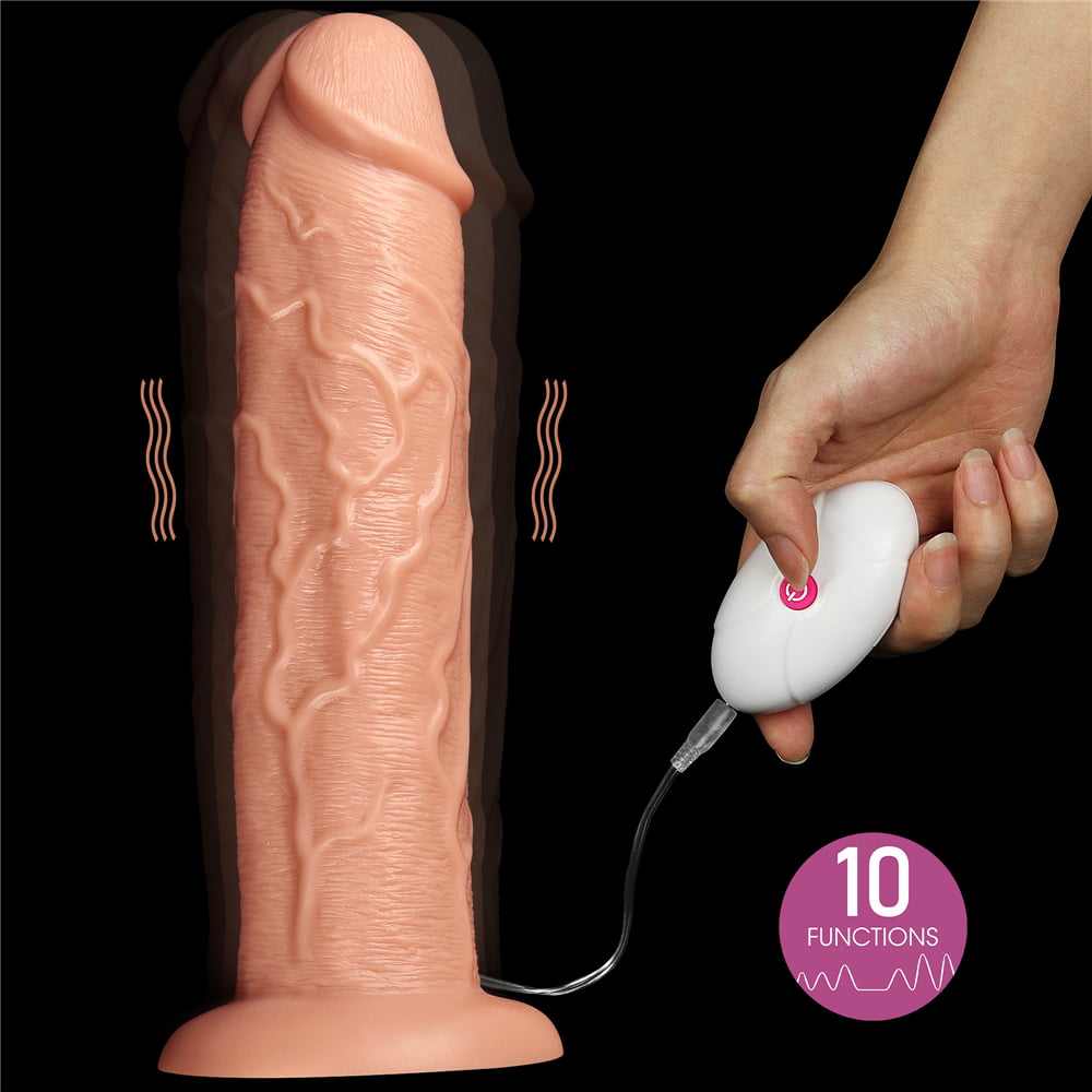 King Sized 11''Vibrating Realistic Long Dildo Suction Cup