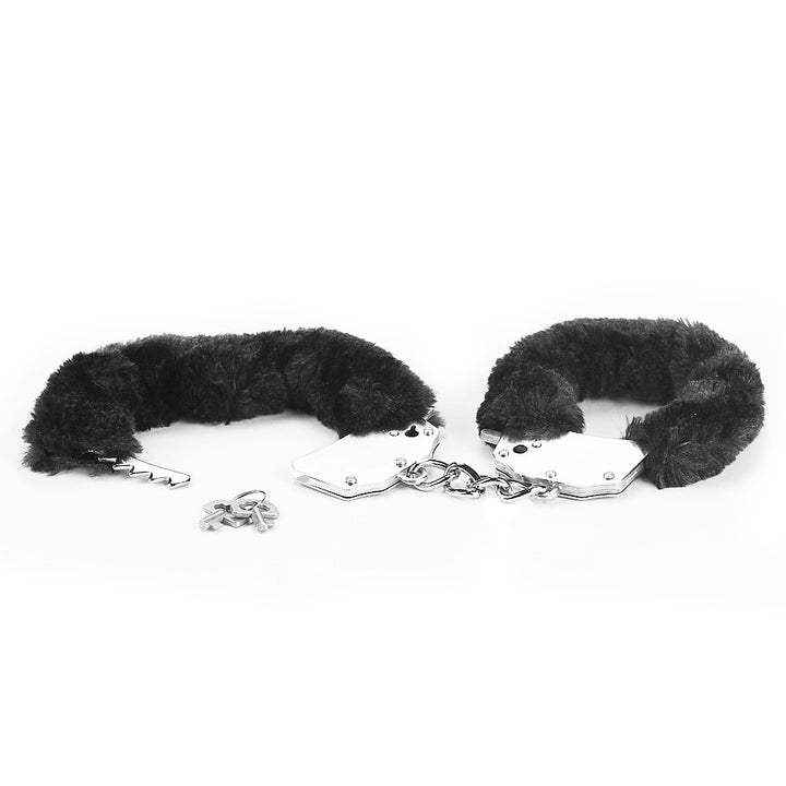 Lovetoy Fetish Pleasure Fluffy Hand Cuffs - Black