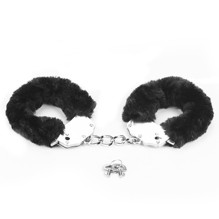 Lovetoy Fetish Pleasure Fluffy Hand Cuffs - Black