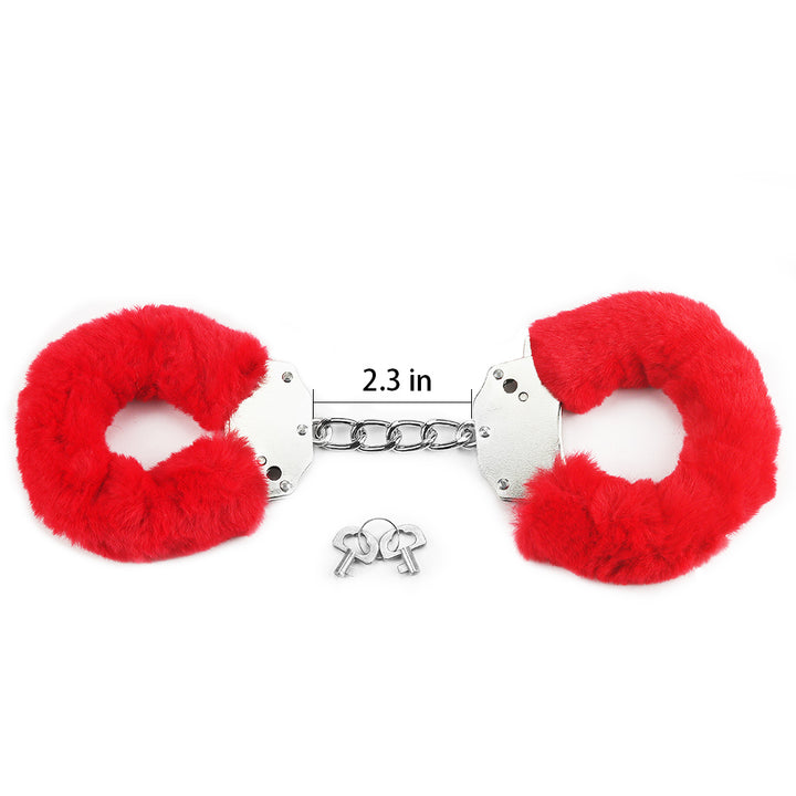 Lovetoy Fetish Pleasure Fluffy Hand Cuffs - Red