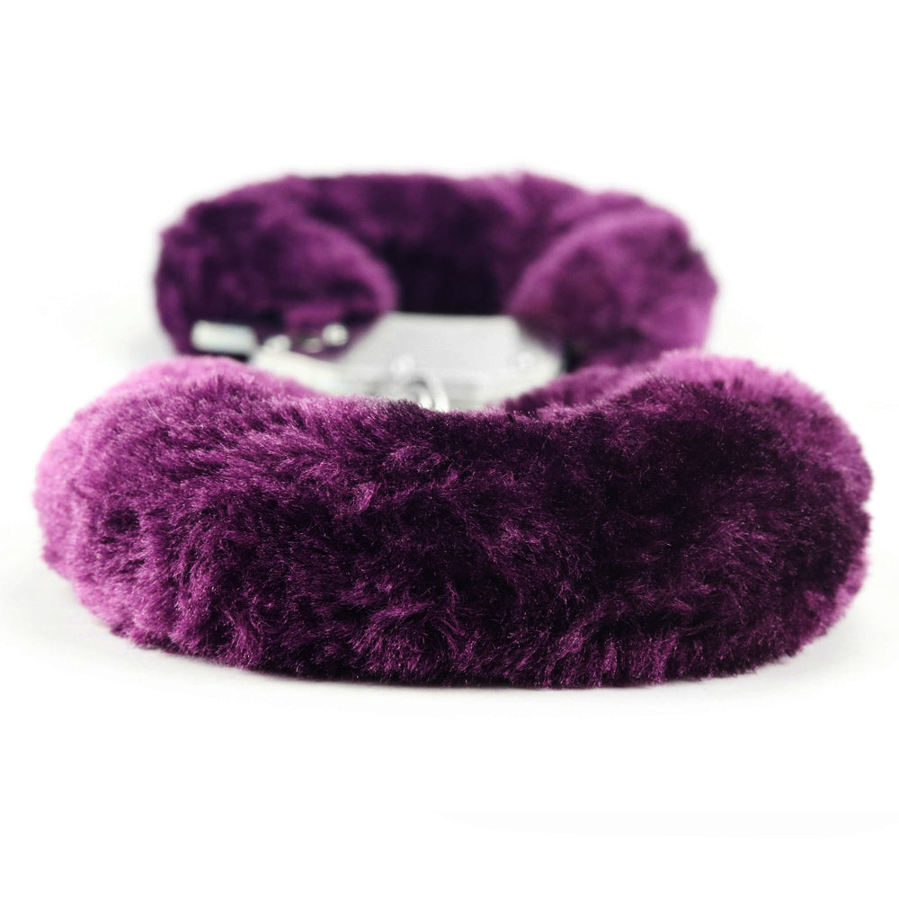 Lovetoy Fetish Pleasure Fluffy Hand Cuffs - Purple