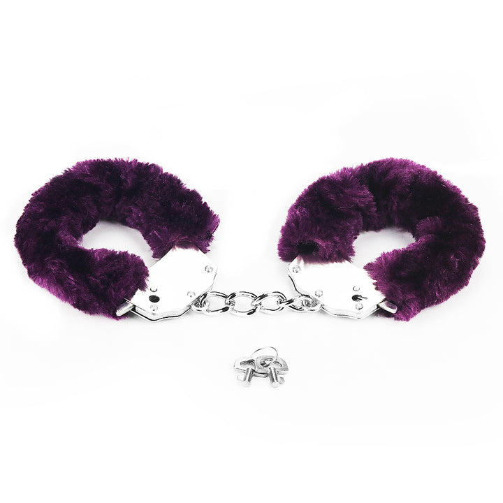 Lovetoy Fetish Pleasure Fluffy Hand Cuffs - Purple