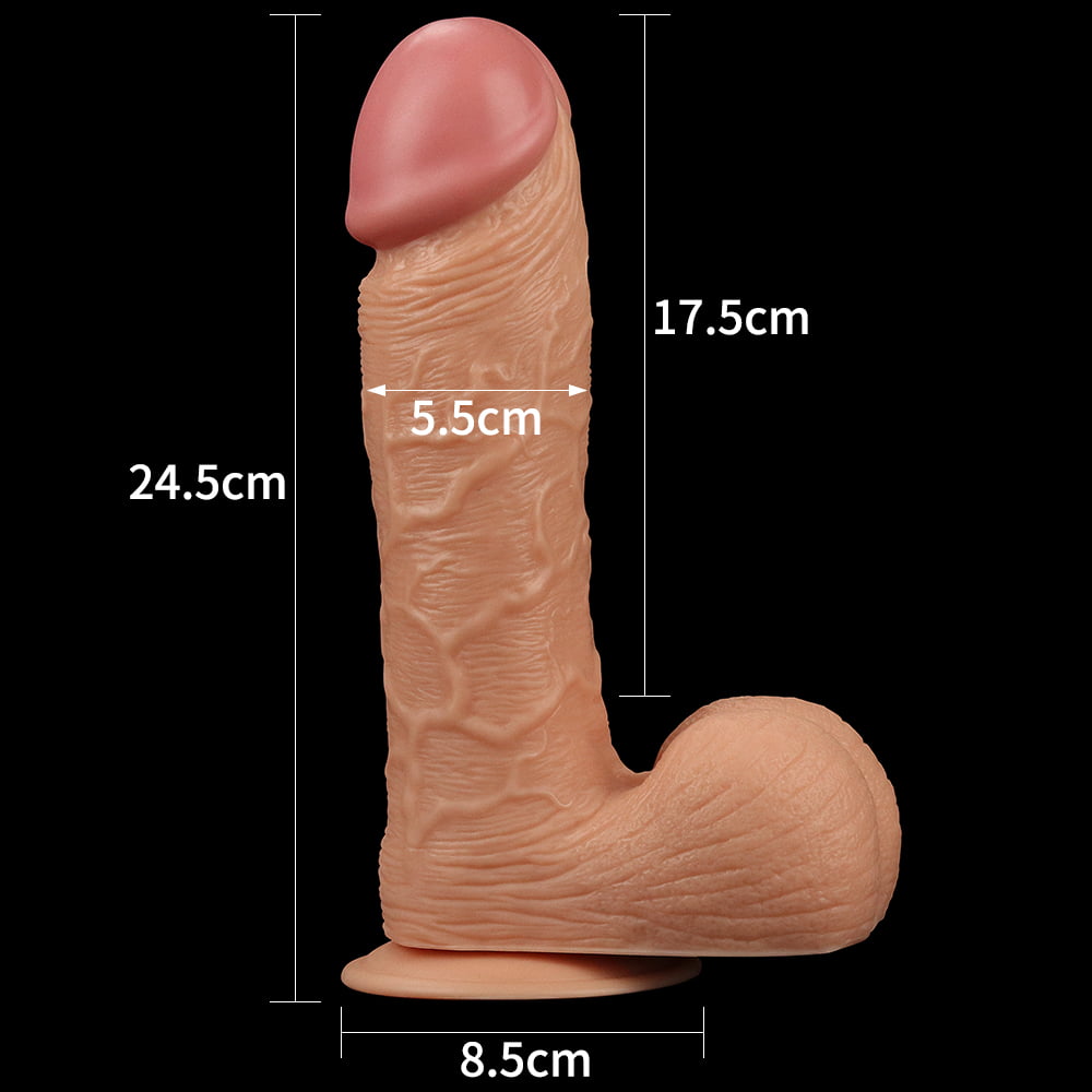 Lovetoy King Sized 9'' Realistic Dildo with Balls -Flesh